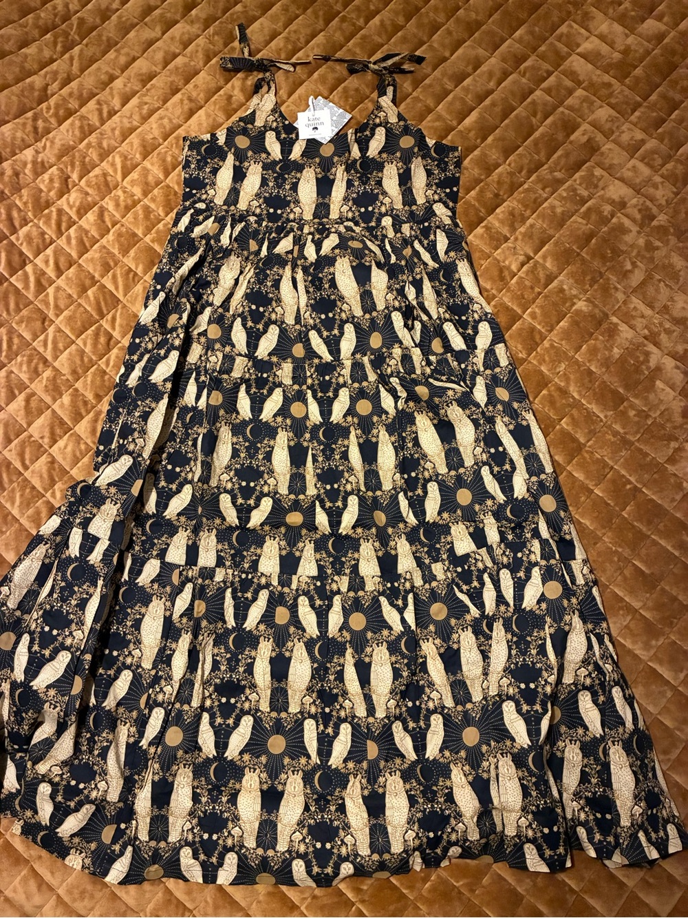 Kate Quinn owl maxi dress